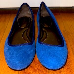 Blue Suede Ballet Flats - Lands Ends size 11